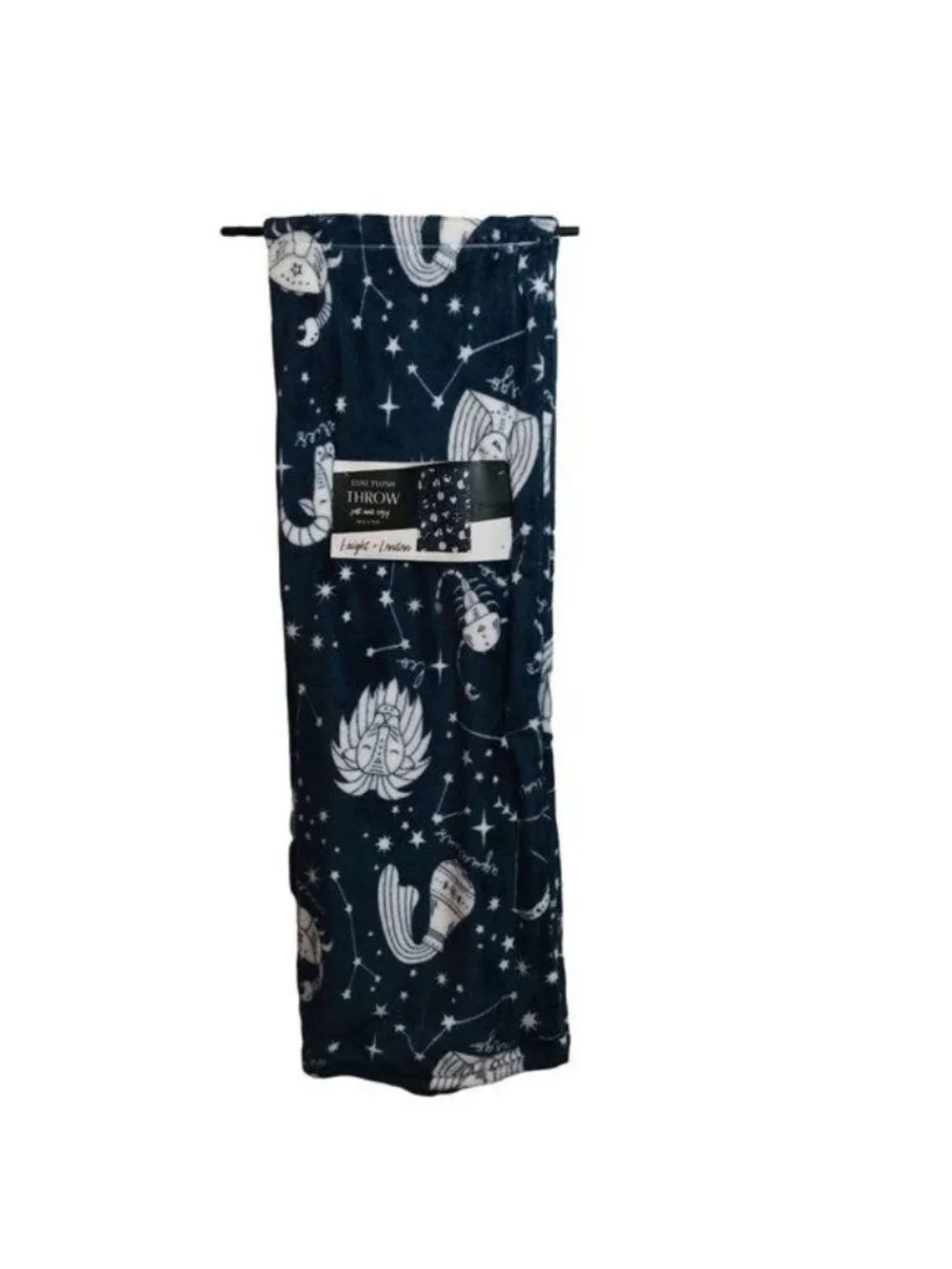 Zodiac Signs Blue Luxe Plush Throw 50